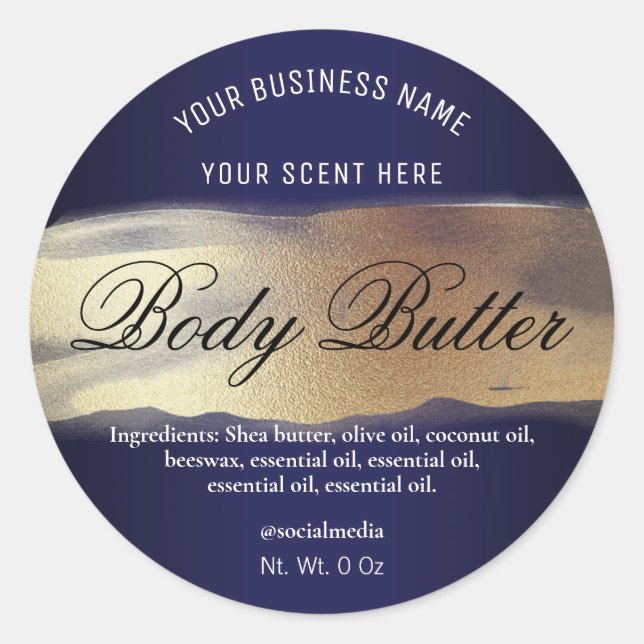 Etiquetas Azuis E Douradas Do marinho (Frente)