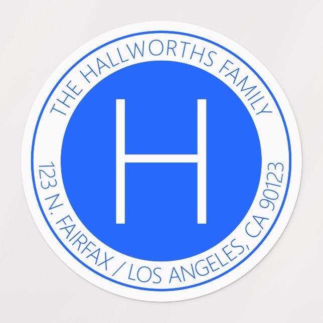 Etiquetas Azul e Branco modernos à prova de água (Design 3)