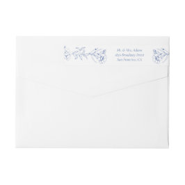 Etiquetas Azul Vitoriano Botânico Pré-Endereçado