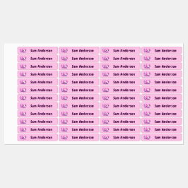 Etiquetas Back to School Girls Pink Axolotl Kids Name