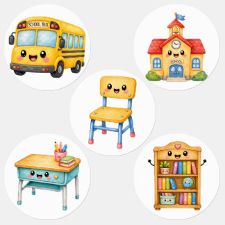 Etiquetas Back to School Stickers – Cute School Supplies &
