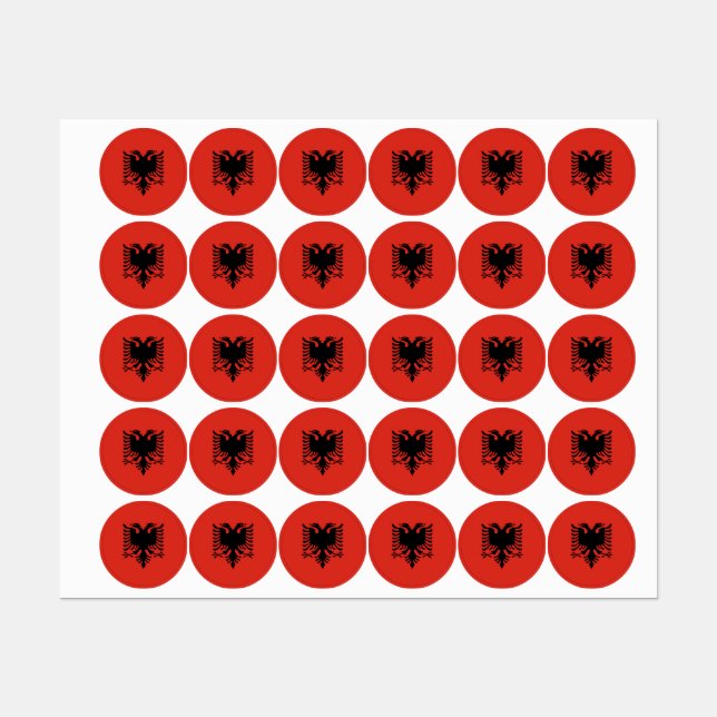 Etiquetas Bandeira albanesa (Folha)