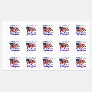 Etiquetas Bandeira América 250 Anos de Liberdade