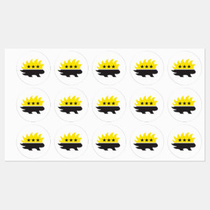 Etiquetas bandeira Ancap logotipo de porco-espinho logotipo