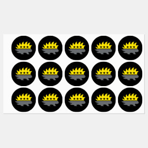 Etiquetas bandeira Ancap logotipo de porco-espinho logotipo