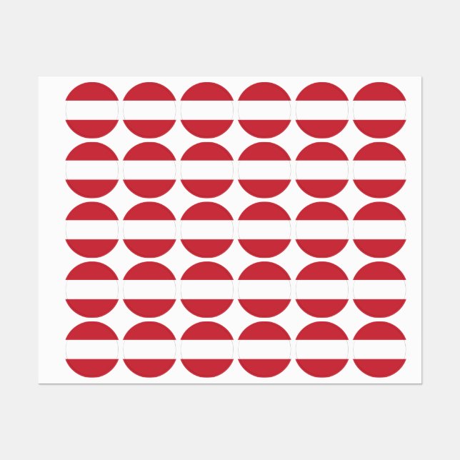 Etiquetas Bandeira da Áustria (Folha)