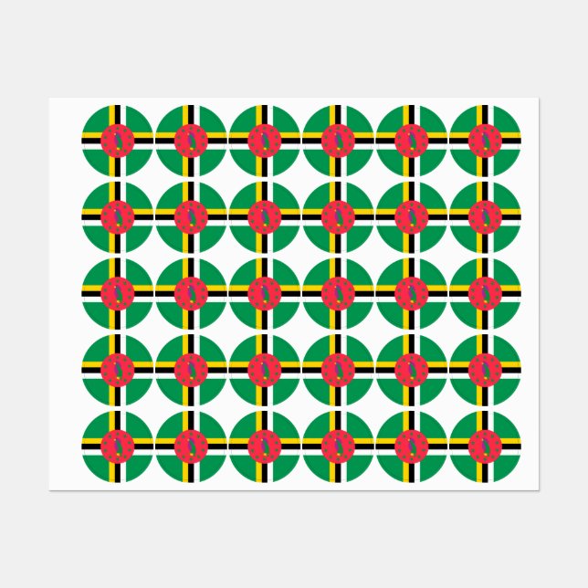 Etiquetas Bandeira da Domínica (Folha)