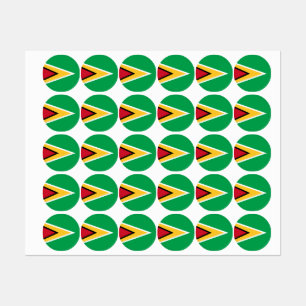 Etiquetas bandeira da Guiana
