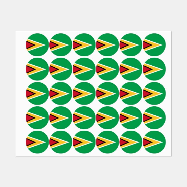 Etiquetas bandeira da Guiana (Folha)