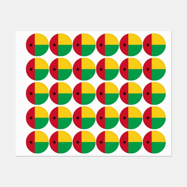 Etiquetas Bandeira da Guiné-Bissau (Folha)