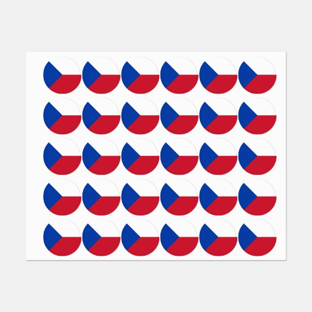 Etiquetas Bandeira da República Checa (Folha)