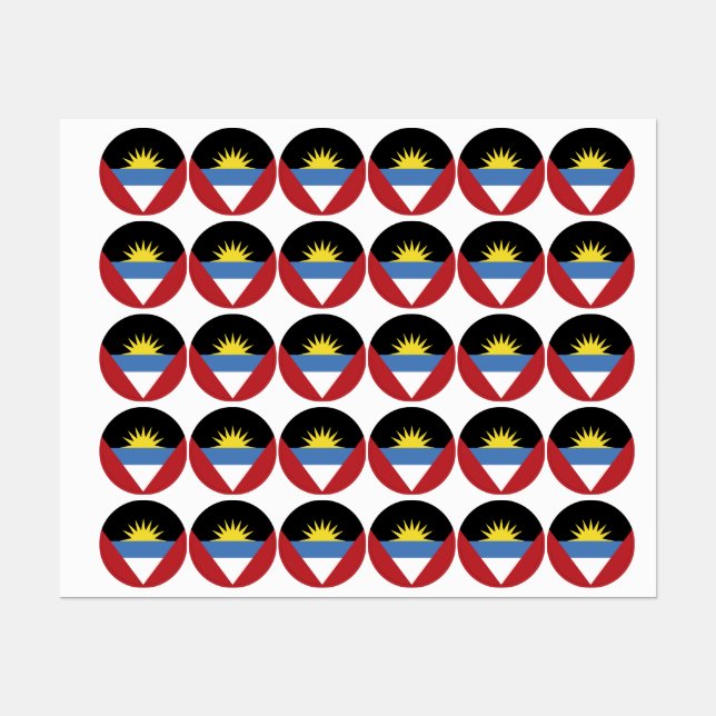 Etiquetas Bandeira de Antígua e Barbuda (Folha)
