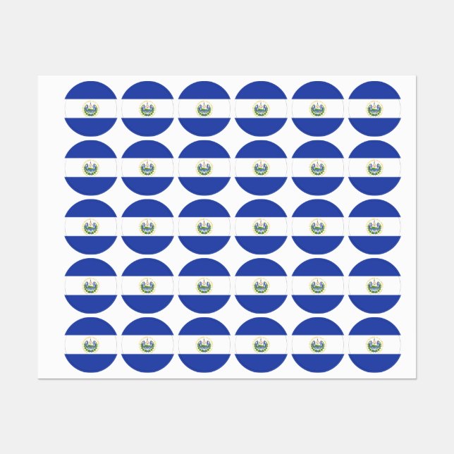 Etiquetas Bandeira de El Salvador (Folha)