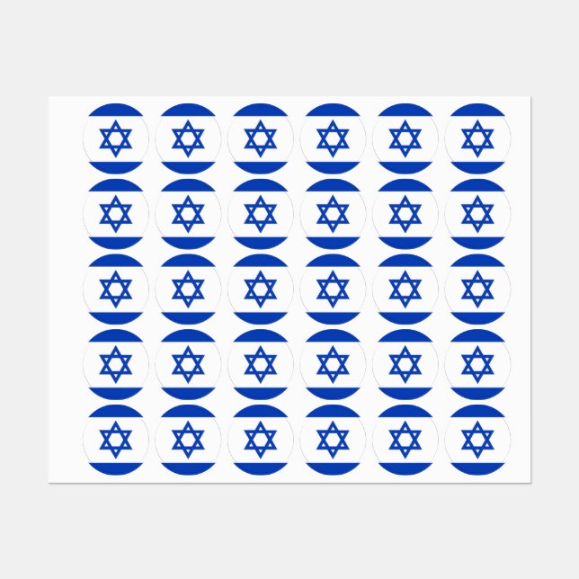 Etiquetas bandeira de Israel (Folha)