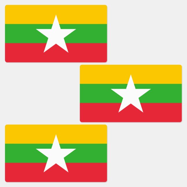 Etiquetas Bandeira de Myanmar (Grupo)