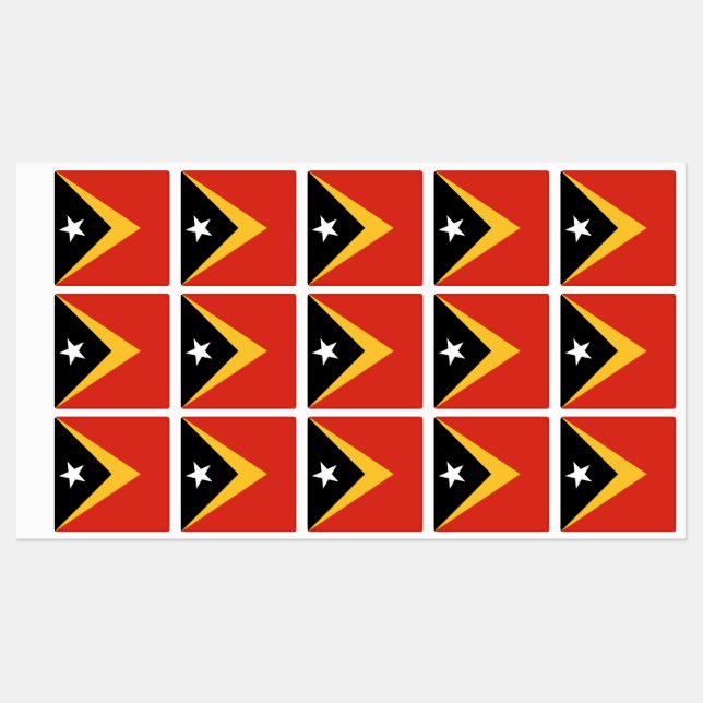 Etiquetas Bandeira de Timor Leste (Folha)