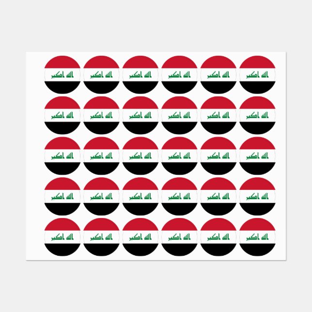Etiquetas Bandeira do Iraque (Folha)