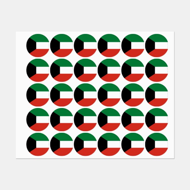 Etiquetas bandeira do Kuwait (Folha)