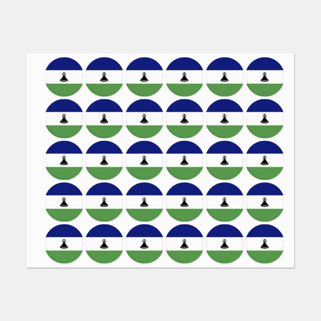 Etiquetas Bandeira do Lesoto (Folha)