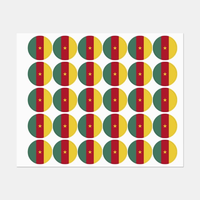 Etiquetas Bandeira dos Camarões (Folha)
