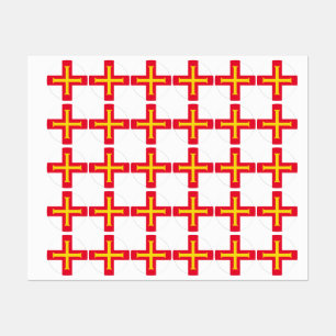 Etiquetas bandeira Guernsey