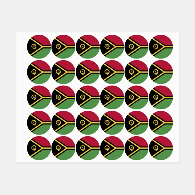 Etiquetas Bandeira Vanuatu (Folha)