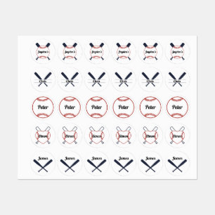Etiquetas Basebol Themed.
