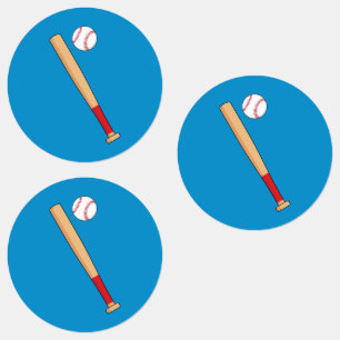 Etiquetas Bat Baseball com Ball