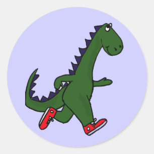 Etiquetas BC- engraçadas do dinossauro da corrida