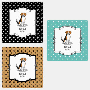 Etiquetas Beagle Mãe (triz cor 3) Cachorro Cachorro Mãe