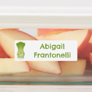 Etiquetas Bebê bok choy fofo desenho personalizado vegetal