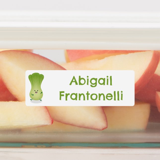 Etiquetas Bebê bok choy fofo desenho personalizado vegetal (Afixado)