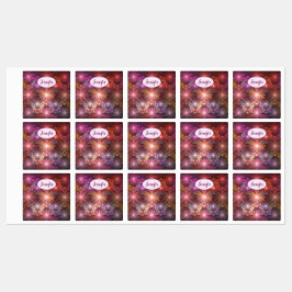 Etiquetas Bed Of Flowers Colorful Abstrato Fractal Art Name