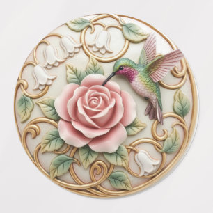 Etiquetas Beija-flor Vintage Rosa Floral Vitoriana