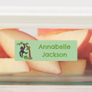 Etiquetas Bela animação de gorila feliz, linda, personalizad