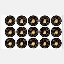 Etiquetas Black Bee Honey Label Metallic Gold Text 