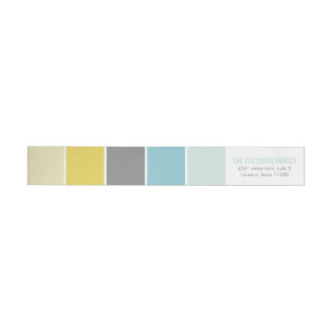 Etiquetas Blocos de Cor Moderna Azul e Amarelo