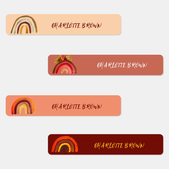 Etiquetas Boho Arco-Íris de Volta à prova d'água da escola (Grupo)