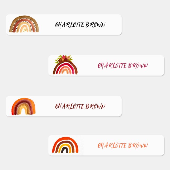 Etiquetas Boho Arco-Íris de Volta à prova d'água da escola (Grupo)