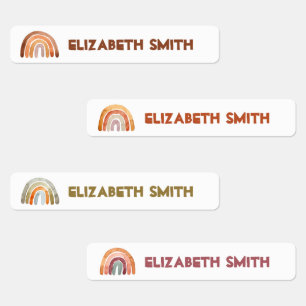Etiquetas Boho Modern Rainbow Collections Name School