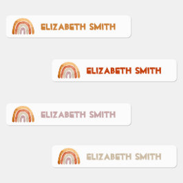 Etiquetas Boho Moderno Arco-Íris Personalizado Escola de Nom