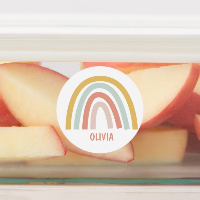 Etiquetas Boho Pastel Rainbow Personalizado (Afixado)