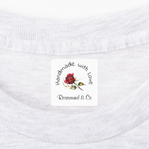 Etiquetas Bonita Rosa à mão feita com amor personalizado