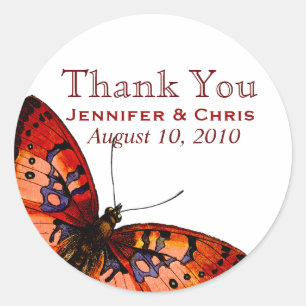 Etiquetas bonitas do casamento da borboleta