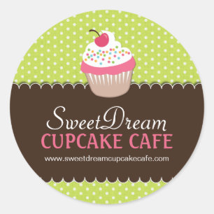 Etiquetas bonitos da caixa ou do frasco do cupcake