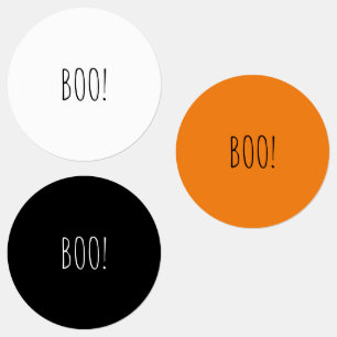 Etiquetas Boo Dia de as Bruxas engraçado preto e branco assu