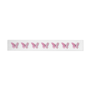 Etiquetas Borboleta Flor com Sakura Rosa