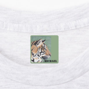 Etiquetas Boys Iron On Clothes Labels Tiger & NAME