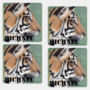 Etiquetas Boys Iron On Clothes Labels Tiger & NAME