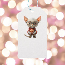 Etiquetas Brancas de presentes de Natal com Mão Ve